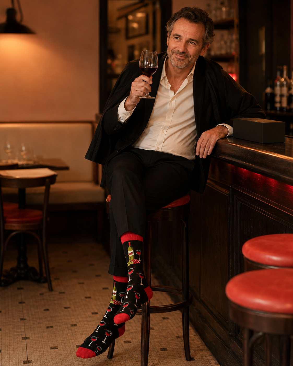 Chaussettes fantaisie de l'univers apéro portées