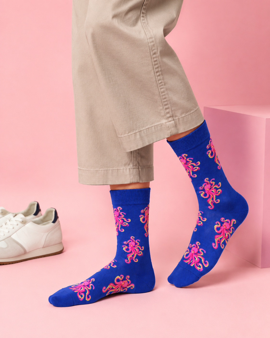 Chaussettes fantaisie de l'univers animaux portées