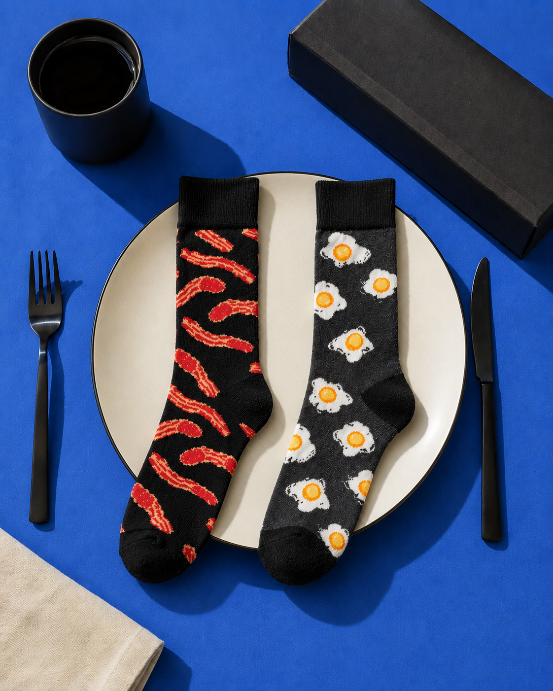 Coffret de chaussettes fantaisie sur le thème de la gourmandise